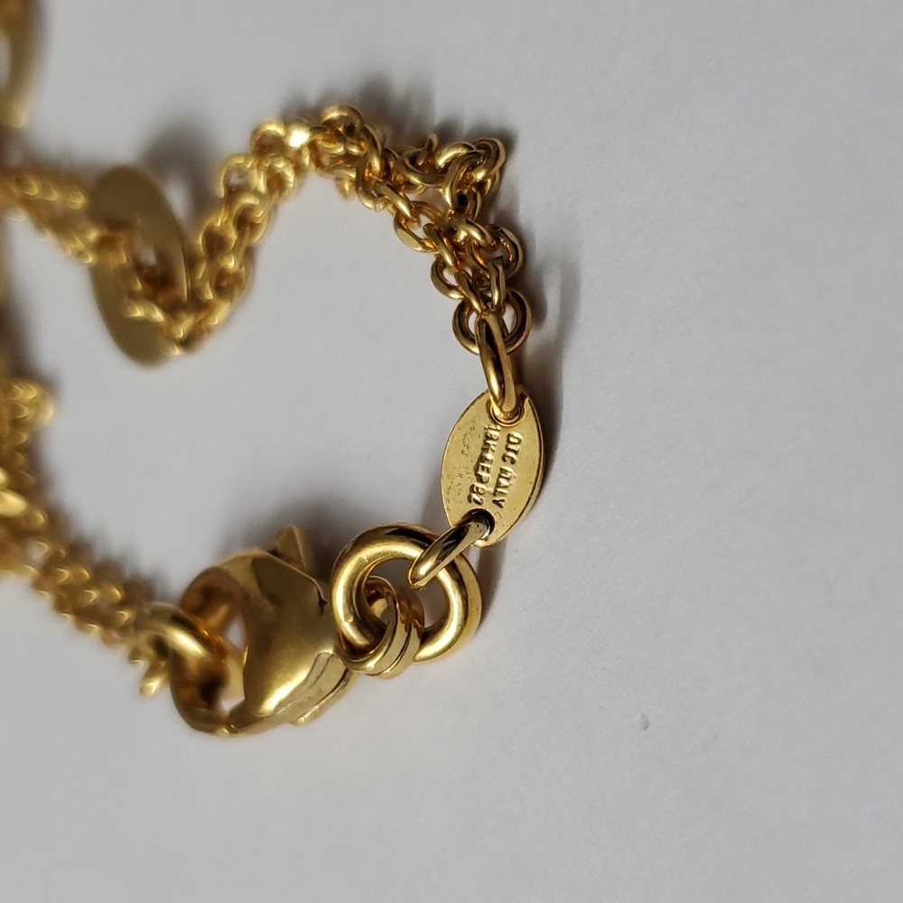 Stamped 18K Gold Italian Circles Necklace 30" Extra Long GP - Picture 9 of 9
